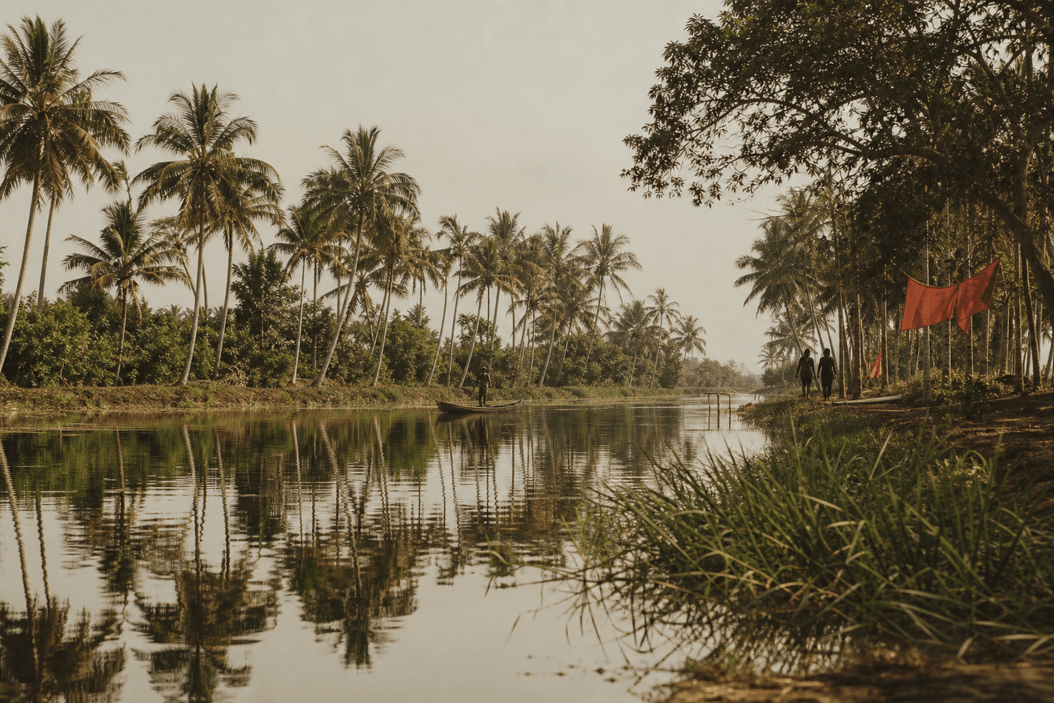 Palm-lined water landscape for Salt & Soil Agency