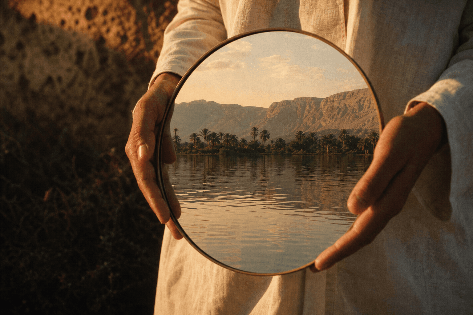 Mirror reflection landscape for cultural production